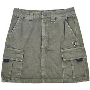 Forever 21 Cargo Skirt Women's Size Small Olive Green Cotton 4 Pocket Mini